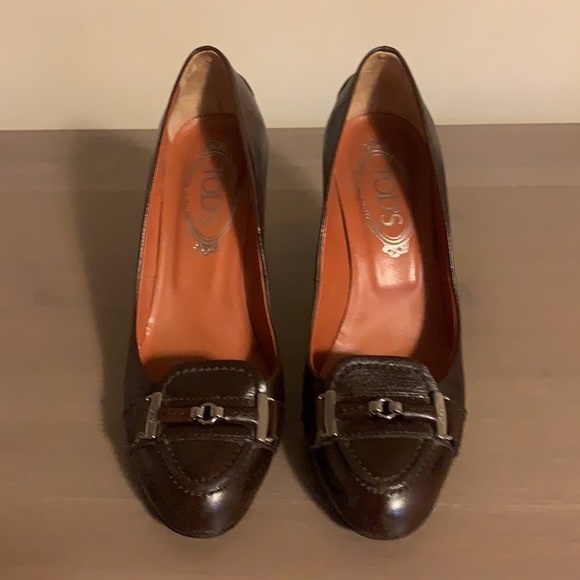 Tod’s “Jodie Morsetto” Brown Leather Pumps - Women’s Size 36.5 - Picture 3 of 9